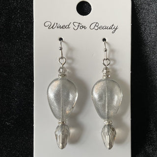 earrings, shimmery gray and silver tone RSV