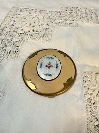 Vintage La Mode Compact with Rose AS IS - RSV|98701