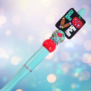 Beaded Refillable Pen Blue Love Teach RSV|67104