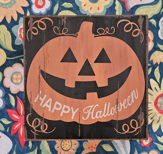 Happy Halloween, 6"sq, sign, RSV