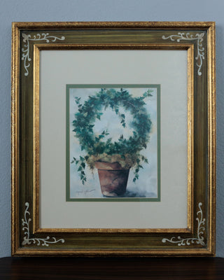 Annie LaPoint Framed Topiary & Wreath Prints - Tuscan Botanical Set of 2 (31" x 26.75")