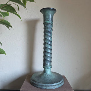 Patina Metal Twisted Taper Candleholder