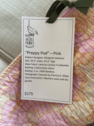 Handmade quilt, preppy pod pink