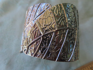 Large silver tone cuff bracelet RCD|122488