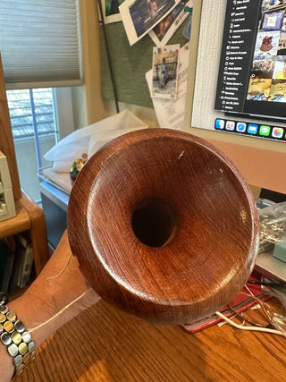 Hand-Carved Wooden Vase/Candle holder 12" RCD|101395