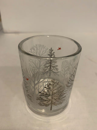 Clear glass winter scene 2” votive MTS|131555