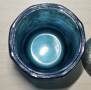 Indiana Carnival Glass Blue Iridescent Grape Harvest Dish|96217