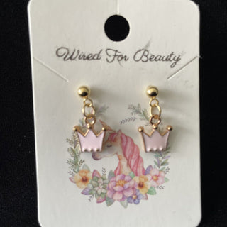 pink crown earrings RSV