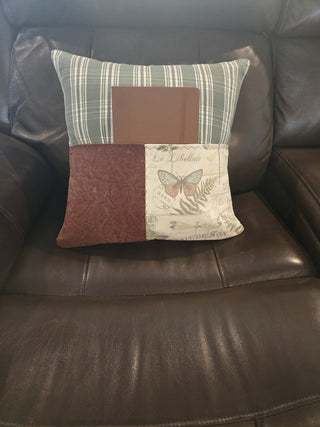 16x16 Prayer/Journal Pillow (rust/green/butterfly) RCD