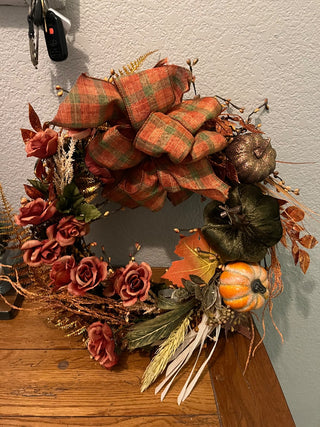 Fall Wreath With Pumpkins|112192