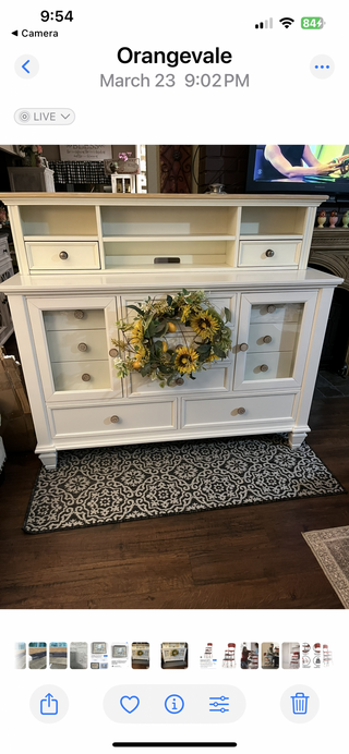 Large Creamy White Desk Top Organizer with Drawers by Ashley RCD|113610