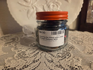 Canning Jar Filled with Large Vintage Buttons, RCD