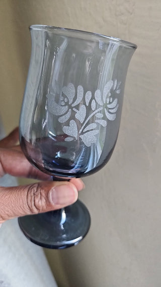 Pfaltzgraff Yorktowne Blue Glass Goblet - Set of 2 (BRI) - MTS|92097