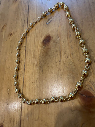 Vtg. Gold Ball Necklace 18 1/2 in MTS