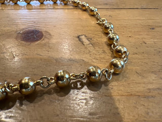 Vtg. Gold Ball Necklace 18 1/2 in MTS