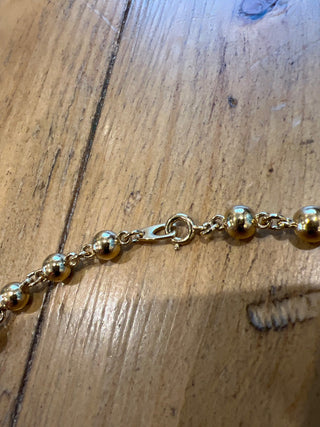 Vtg. Gold Ball Necklace 18 1/2 in MTS