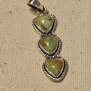 .925.3 stone heart Sonoran gold turquoise pendant|90738