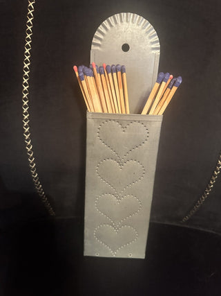 Vintage Metal Long Match holder ( Light your heart) #62 VV MTS