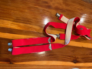 VNTG  Red Elastic Suspenders