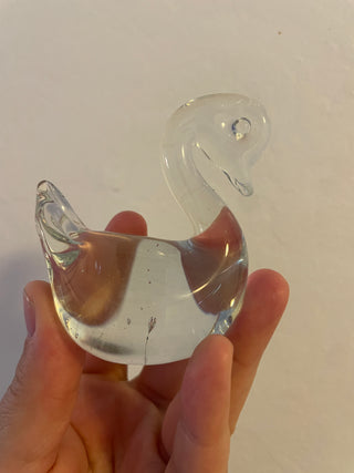 Clear Glass Swan