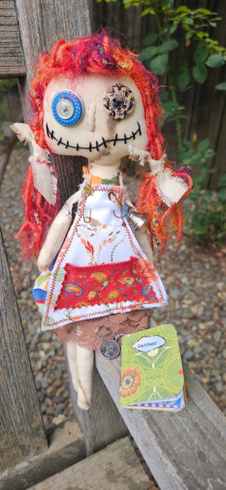 Journal Junction Jenny No. 007-Grace Handmade Art Dolll w/Mini Journal OOAK Cloth Doll