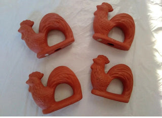 4 TerraCotta Napkin Rings #62 VV MTS