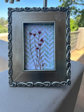 Silver Framed Dried flower decor 5"x7" RCD