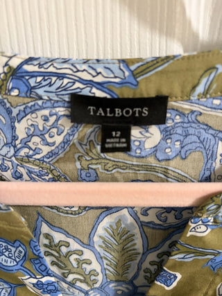 Women's Talbots Size 12 Hawaiian Floral Poplin Shirt Dress RCD|158808