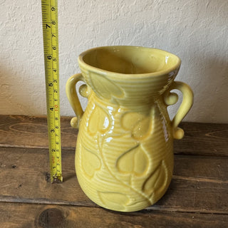 Vtg Shawnee Pottery Yellow Trailing Ivy Vase MTS