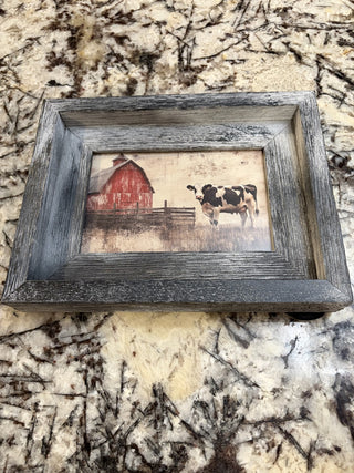 Framed Cow & Barn Picture (2) RCD|169363