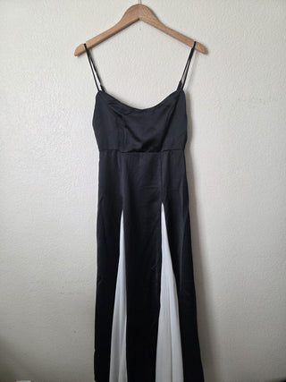 Vici black & white satin semi-formal maxi dress RSV