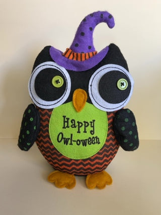 Happy Owl-oween Owl Plush Decor