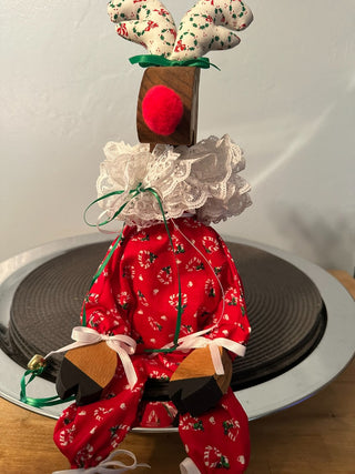 Reindeer Red Sitter Handmade Wood MTS|86642