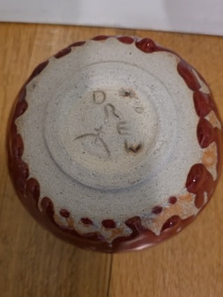 RF Heavy Red Drip Glaze Pottery Lidded Jar