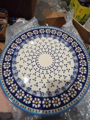 Polish Pottery Dinner Plate 10.75" Zaklady Boleslawiec flowers