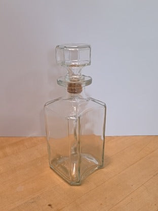 RF Vintage Glass Liquor Decanter w/Cork Stopper