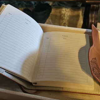 Brown faux leather junk journal w embossed floral|87761