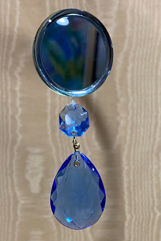 Rnd Mirror 1.5 in Blue Prism Christmas Ornament RSV|128504