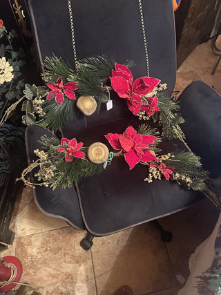 Set of matching Vintage Garland with gold accents, pears and poinsettia #62 VV MTS|126960