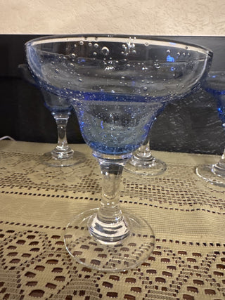 Vintage Cobalt Blue Margarita Glasses - sold as set of 4 RCD|145229