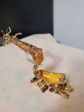 Kubla Craft Enameled Giraffe Trinket Box RCD|55115