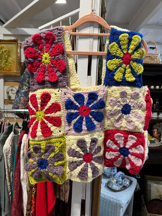 Daisy crochet granny square vest top handmade - MTS|100967