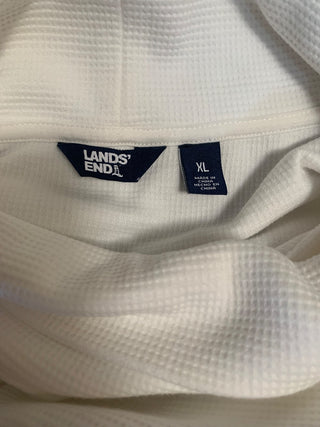 Lands End White funnel neck sweater MTS|131032