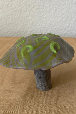 Art Glass Mushroom - Wood Stem 1 RSV|127524