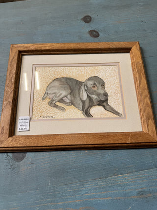 Watercolor Orig Painting Weimaraner MTS|93385