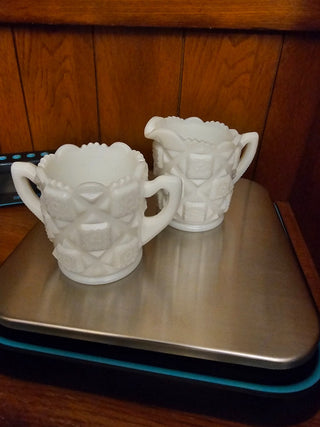 Westmoreland Milk Glass Cream & Sugar set