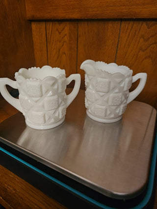 Westmoreland Milk Glass Cream & Sugar set