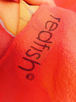 Long 62 inch orange scarf w/butterflies MTS|66377