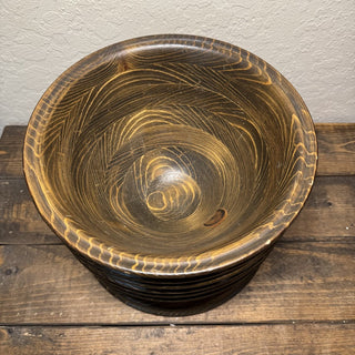 Vintage Hand Turned Wooden Pedestal Bowl RCD