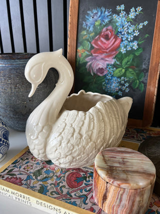 Vintage ceramic swan planter RSV|119152